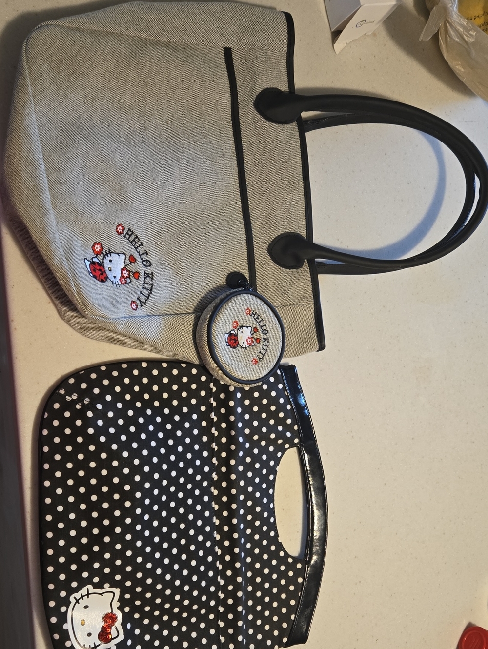 Hello Kitty Gray and Black Kids Tote Bag Set